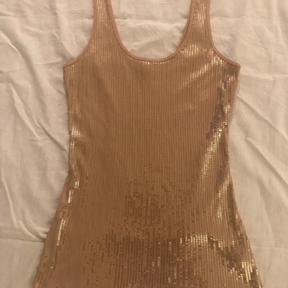 Gold sequin muscle tank